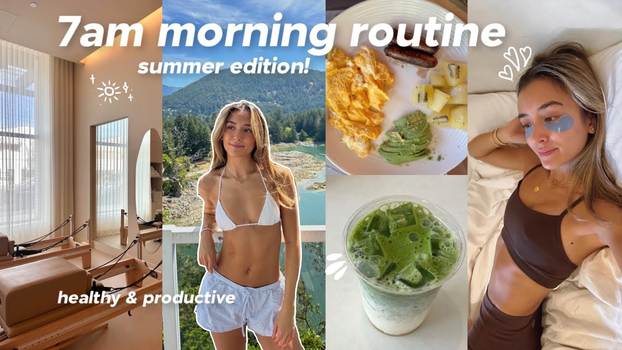 7:30 AM SUMMER MORNING ROUTINE! 🍵🧘🏼‍♀️ workout, cooking breakfast, journaling, and chit chat grwm!
