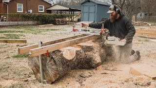 I'm Learning How To Chainsaw Mill With Two Beautiful Maple Logs