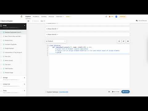 Remove Duplicates from Sorted Array | Top Interview Questions - YouTube