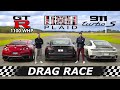 Tesla Model S Plaid vs 911 Turbo S vs 1100 WHP Nissan GTR // DRAG & ROLL RACE