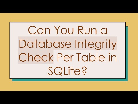 Can You Run a Database Integrity Check Per Table in SQLite?