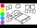 Bedroom drawing for kids how to draw bedroom easy steps draw bedroom easy with colours easy draw