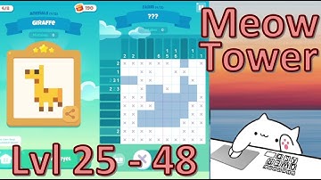 Meow Tower: Nonogram (Offline) Walkthrough Level 25 - 48
