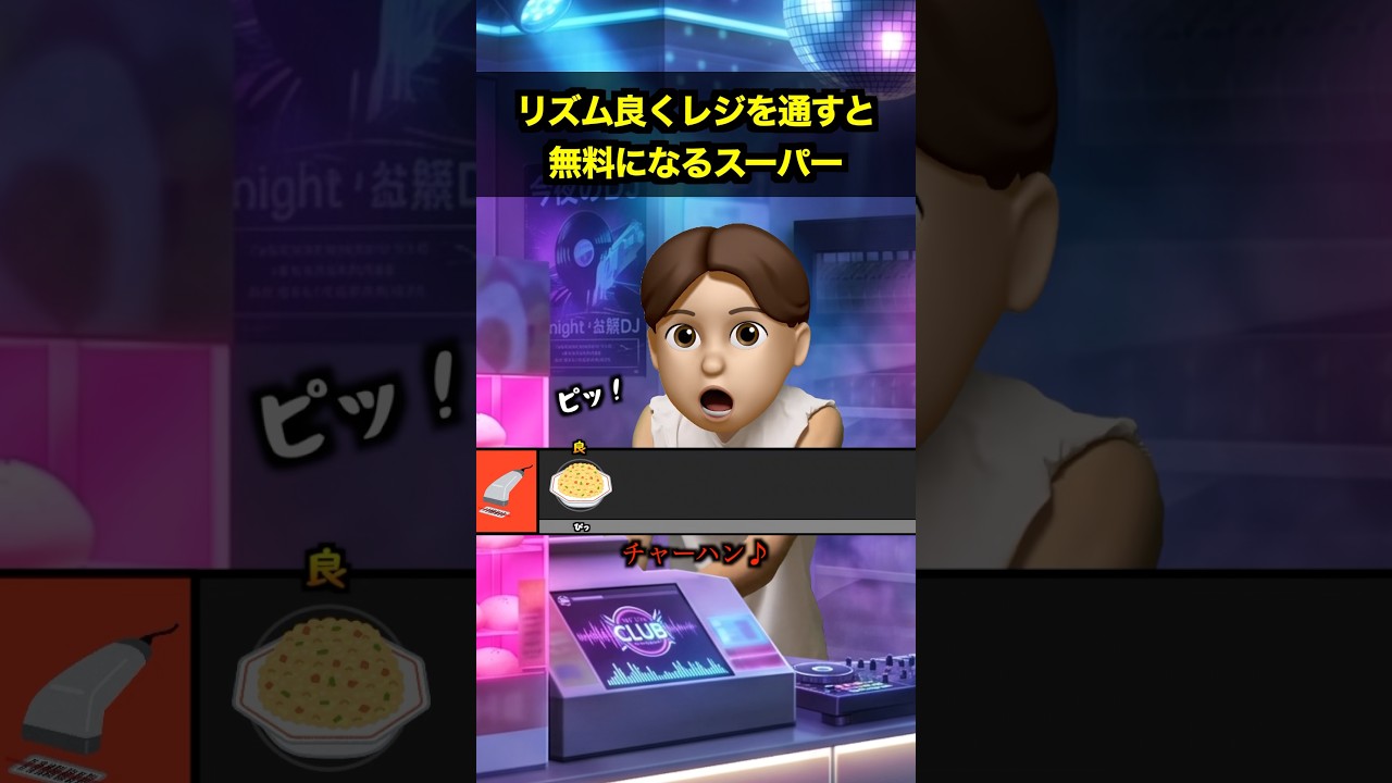 リズム良くレジを通すと無料になるスーパー