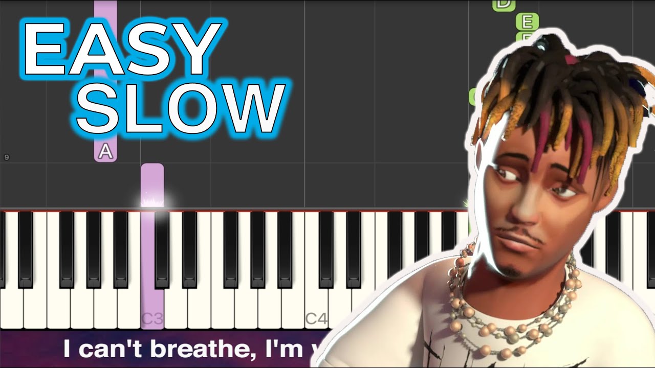 Juice WRLD - Wishing Well - SLOW EASY Piano Tutorial + Lyrics