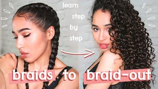 BADDEST BRAIDS & BRAIDOUT Tutorial! ✨HOW TO BRAID ON NATURAL HAIR