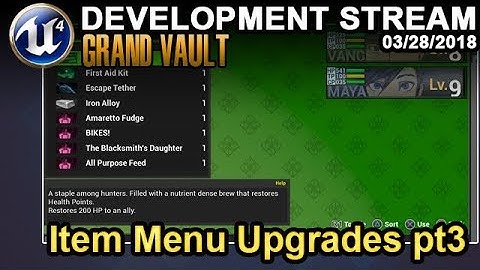Item Menu Upgrades - UE4 Game Dev Stream - 04/09/2018