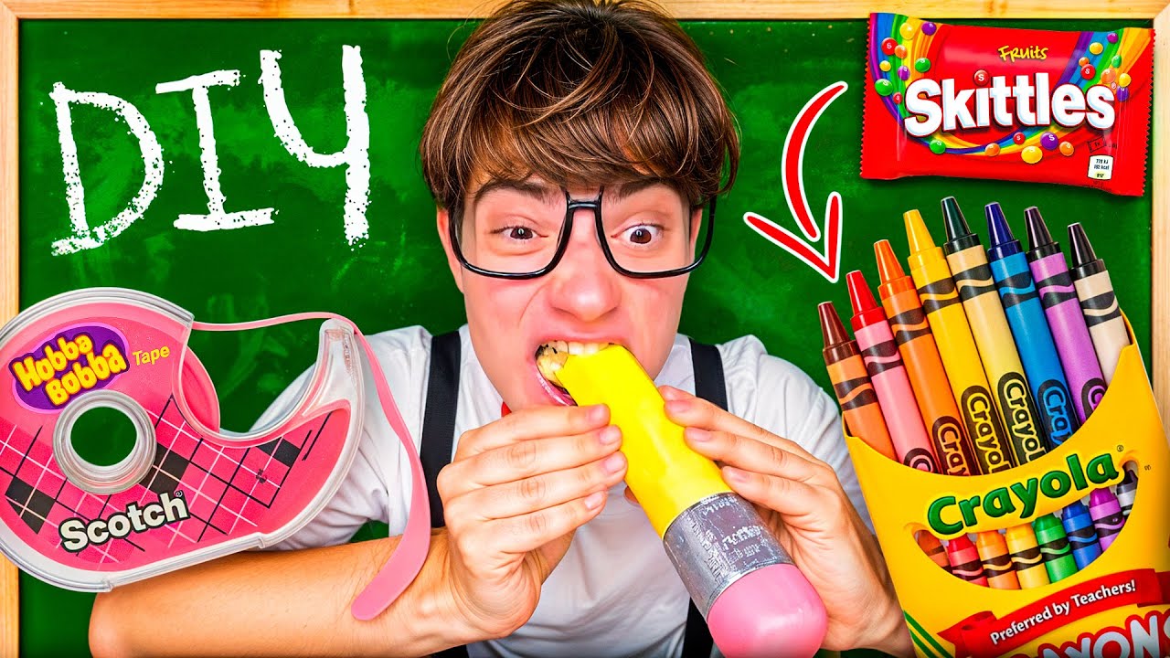 Material escolar comestible ASMR + DIY