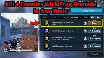 KILL 4 ENEMIES WITH FRAG GRENADE IN ANY MODE WEEK 7 SEASON 12 PUBG MOBILE MISSION || By Flawx Gaming