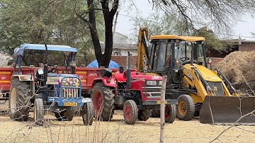 Jcb 3dx Machine Mahindra Yuvo Tech 405 Swaraj 744xt Loading Mud | Pond making