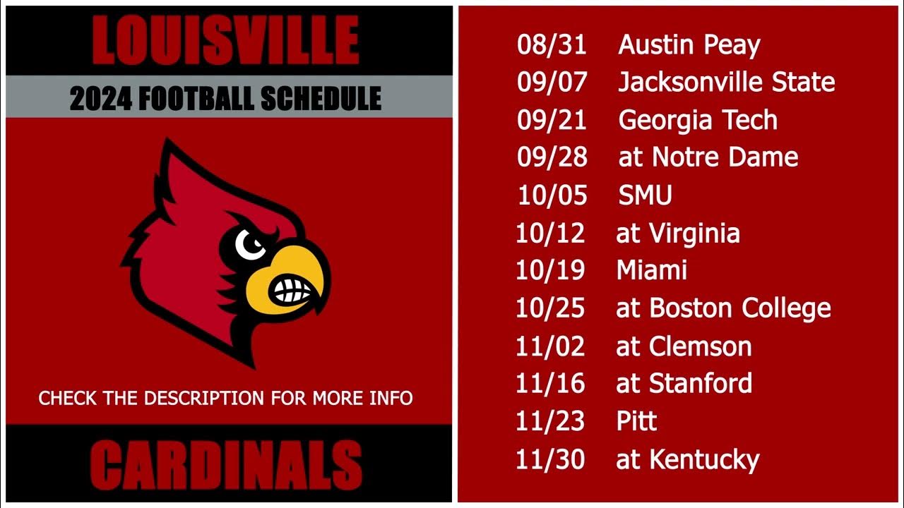 2024 Louisville Cardinals Football Schedule YouTube
