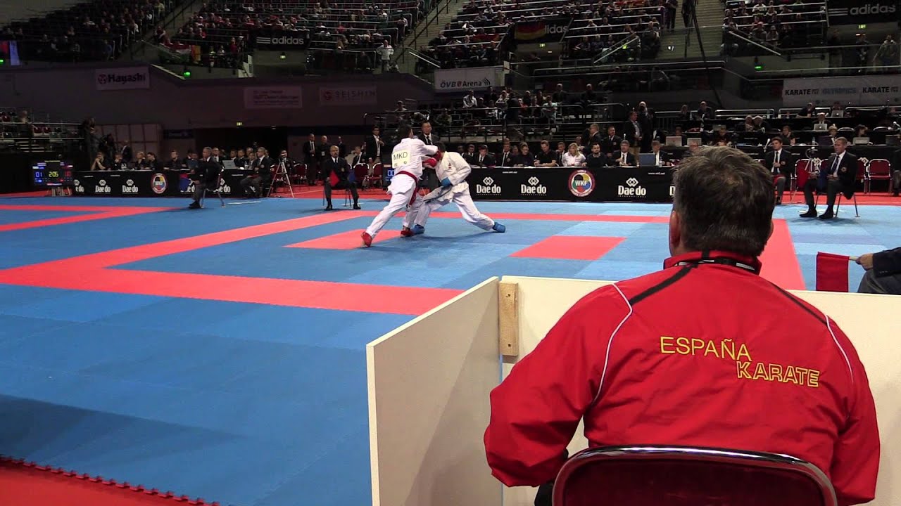 MACEDONIA vs SPAIN. Male Team Kumite Competition. 2014 World Karate Championships