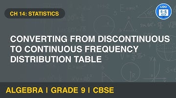 Converting from discontinuous to continuous frequency distribution table | Statistics | Class 9