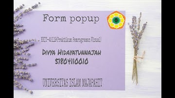 KKIT-45119 Praktikum Pemrograman Visual: Form Popup