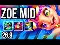 ZOE vs IRELIA (MID) | Good KDA: 13/1/13, 44K damage | BR Grandmaster | 26.9