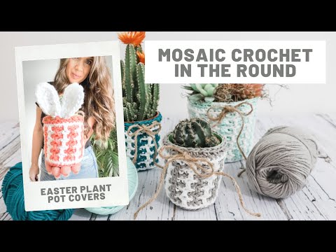 Easter Crafts - Beginner tutorial Mosaic Crochet in the Round