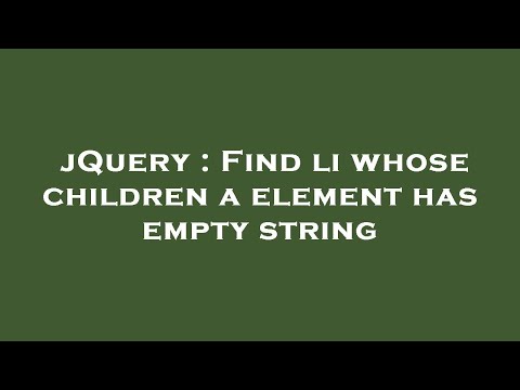 jQuery : Find