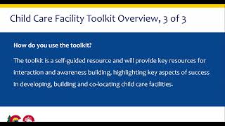 Orientation Session for Childcare Facility Development Toolkit