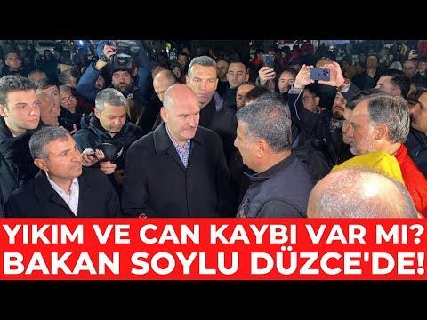 Bakan Süleyman Soylu deprem sonrası Düzce'de!