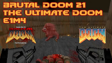 Brutal Doom v21 | The Ultimate Doom - E1M4 (Command Control) UV-Fast 100%