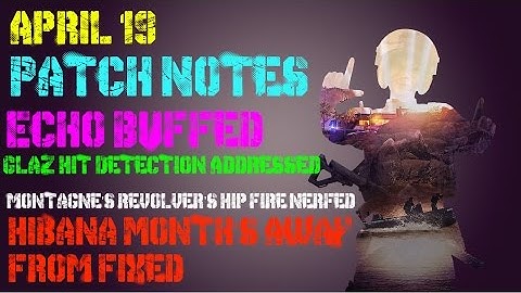 New Rainbow Six Siege Patch April 19th Update Echo Buffed, Glaz Buff, IQ
