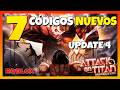 ✅7 CÓDIGOS NUEVOS de 👊 ATTACK ON TITAN REVOLUTION 👊 Update 4  ATTACK ON TITAN REVOLUTION Roblox