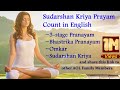 Sudarshan  kriya  ujjai breathing  bhastrika  om chanting pranayama count english  pranayam