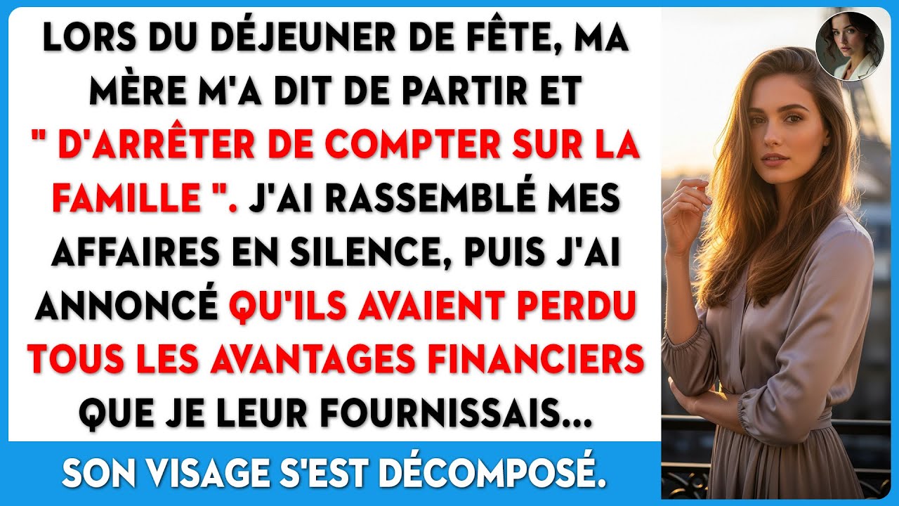 Pendant le déjeuner des fêtes, Maman m'a dit de partir et 