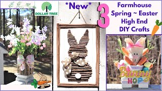 3 NEW Spring Easter Rustic High End Dollar Tree DIY Farmhouse Decor Crafts | Spring New Decor DIYs