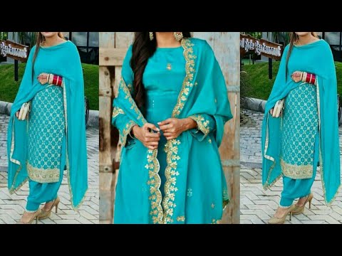 15+Sky Blue Color Suit Design Idea | Firozi Color Combination Suit ...