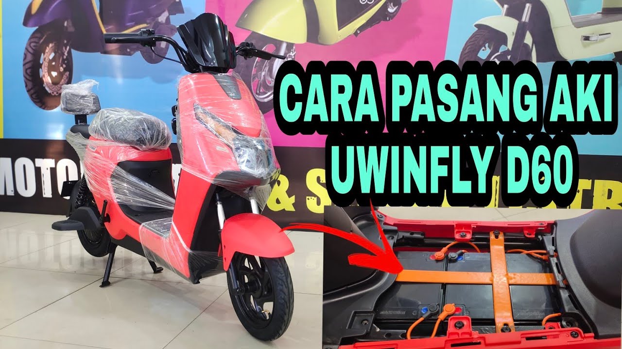 Cara Simpel Pasang Aki Sepeda Listrik Uwinfly D60 Terbaru - YouTube