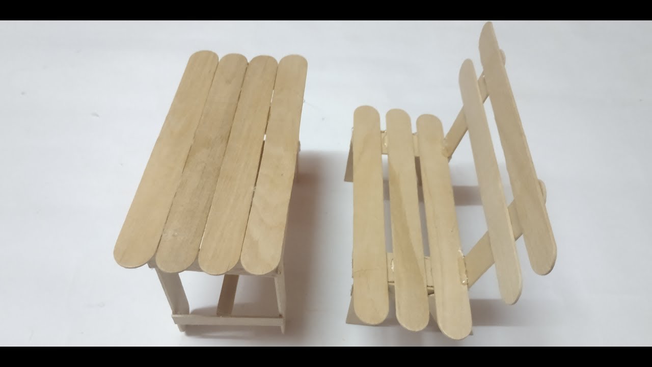 كيفية صنع كرسي وطاولات مصغرة من عصي الآيس كريم #ارتيمو