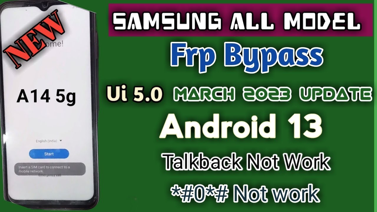 Samsung A14 5g Frp Remove | Android 13 march 2023 security patch | ui 5