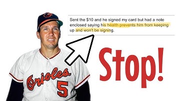 On Brooks Robinson & sending TTM autograph requests after a family asks not to due to health issues