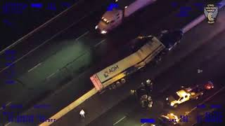 OSHP aerial video of storm damage impact on Ohio Turnpike in Portage County