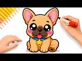 HOW TO DRAW A CUTE BULLDOG PUPPY EASY ????❤️