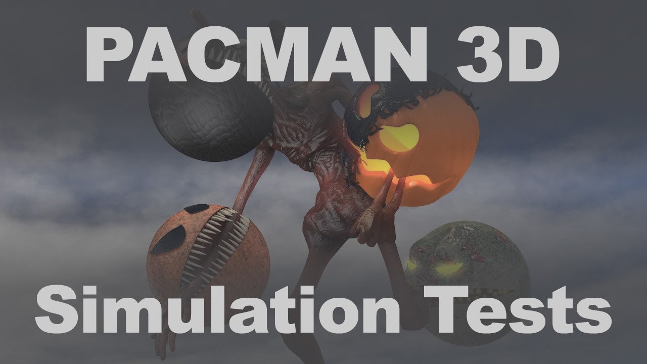 PACMAN 3D – Stylized Entity Group Simulation & Motion Test | C4D