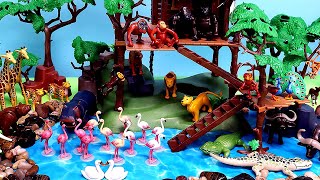 Fun Treehouse Safari Diorama for Playmobil Animal Figurines