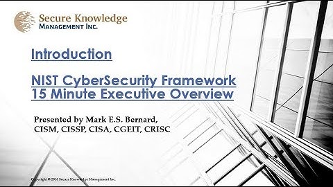 NIST Cybersecurity Executive Overview