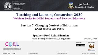 [COOL Webinars | TALC 2020 | TE] Session 7: Changing Context of Education - Truth, Justice and Peace