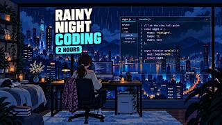 Rainy Night Coding 🌧️ 2 Hours of Chillstep & Soft Keyboard Sounds screenshot 3
