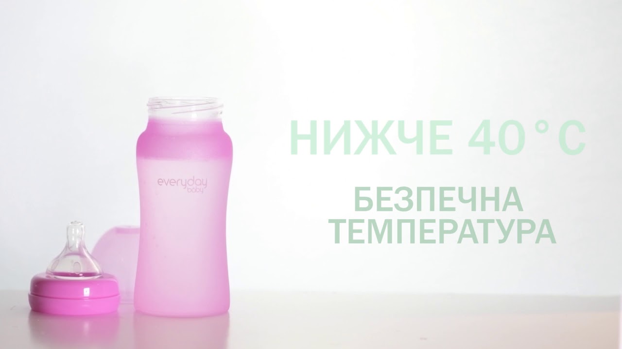Стеклянная термочувствительная детская бутылочка Everyday Baby