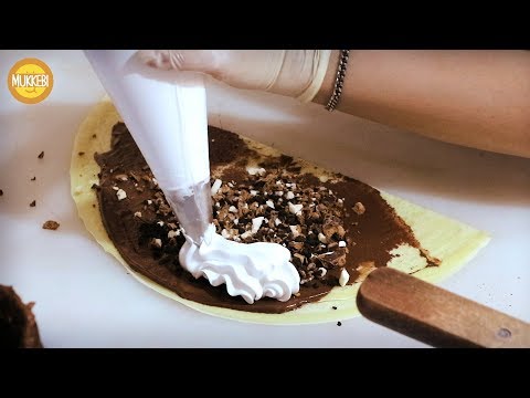 Crepe with Tim Tam &amp;amp; Strawberry │ Korean Crepe │ Korean Street Food