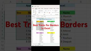 Borders Shortcut Tricks In Excel | #excel #microsoftexcel #exceltips #excelhindi