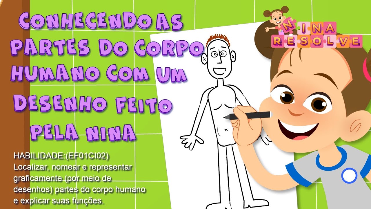 CONHECENDO AS PARTES DO CORPO HUMANO COM UM DESENHO FEITO PELA NINA