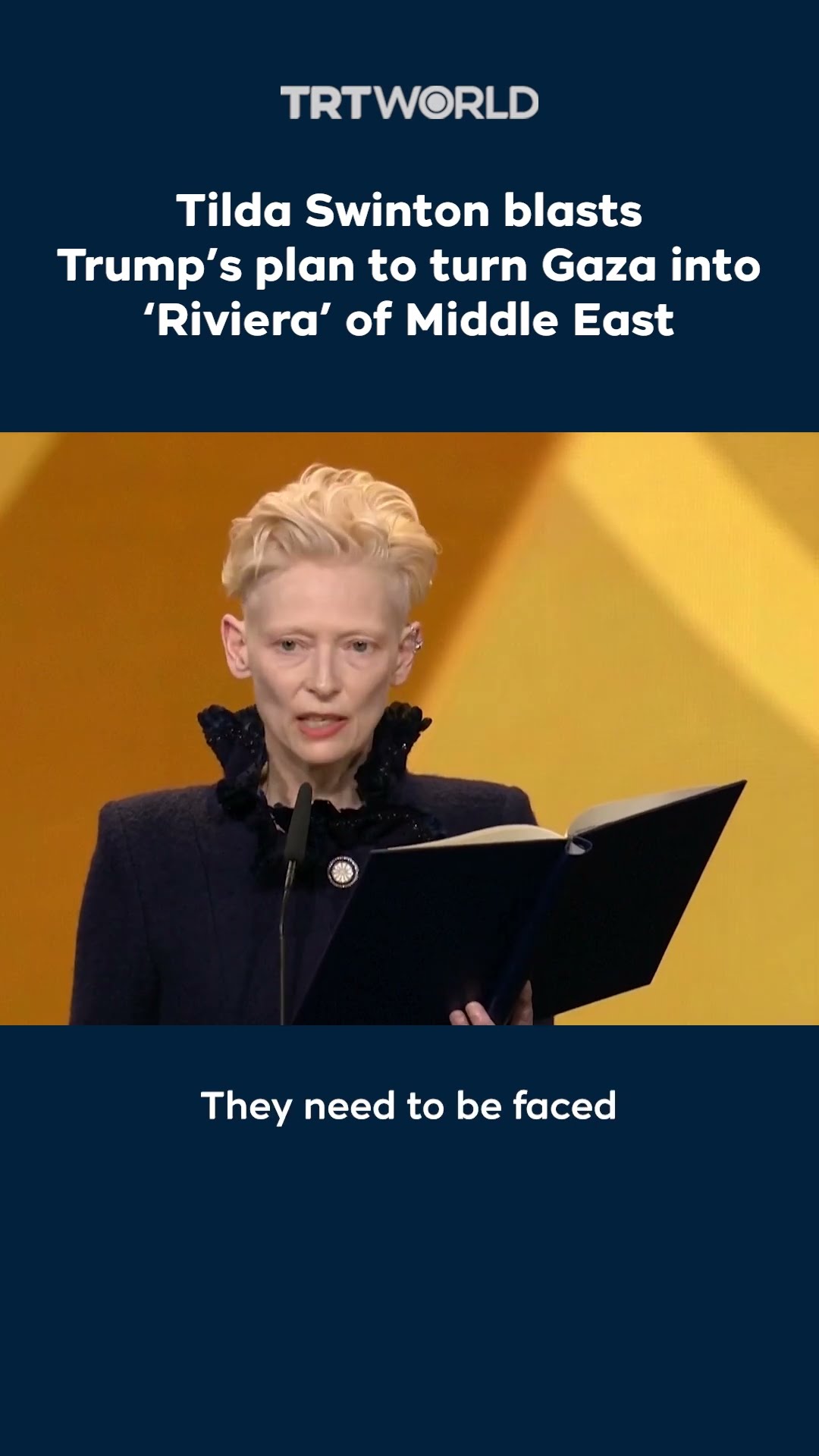 Tilda Swinton blasts Trump’s plan to turn Gaza into ‘Riviera’ of Middle East