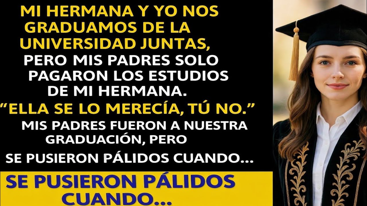 Mis padres pagaron la universidad de mi hermana pero no la mía; en mi graduación, 