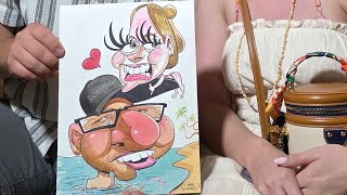 ✏️ Live Caricatures 🌶 wild cartoons 😈 from the crowd in Waikiki ‐ Hawai'i 🏝