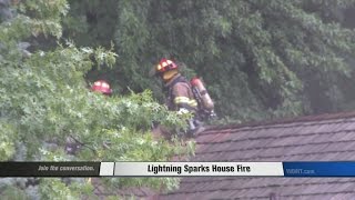 Lightning Strike Sparks Roof Blaze