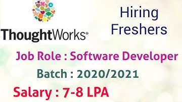 Thought Works Hiring Freshers for the Role of Software Developer |